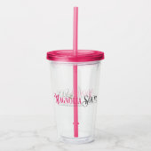 Roze Magnolia Sound Tumbler Acryl Drinkbeker (Voorkant)