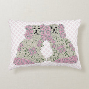 Roze Magnolia Staffordshire Dogs Rozen Art Print Accent Kussen