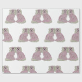 Roze Magnolia Staffordshire Dogs Rozen Art Print Cadeaupapier (Vlak)