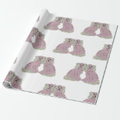 Roze Magnolia Staffordshire Dogs Rozen Art Print Cadeaupapier (Uitgerold)