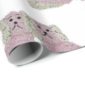 Roze Magnolia Staffordshire Dogs Rozen Art Print Cadeaupapier (Rol Hoek)