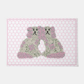 Roze Magnolia Staffordshire Dogs Rozen Deurmat (Voorkant)