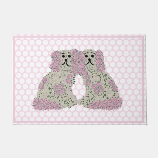 Roze Magnolia Staffordshire Dogs Rozen Deurmat (Voorkant)