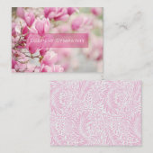Roze Magnolia Sympathie Enclosure Card Notitiekaartje (Voorkant / Achterkant)