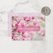Roze Magnolia Sympathie Enclosure Card Notitiekaartje (Voorkant / Achterkant in situ)