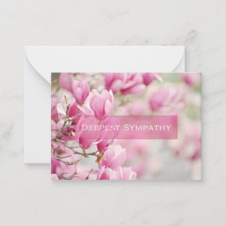 Roze Magnolia Sympathie Enclosure Card Notitiekaartje