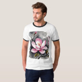Roze Magnolia T-shirt (Voorkant volledig)