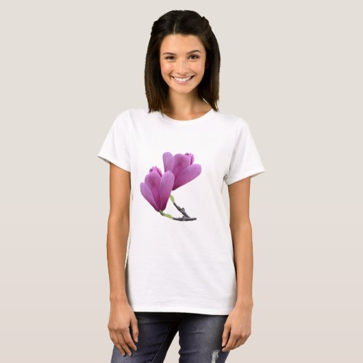 Roze Magnolia T-shirt (Voorkant volledig)