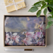 Roze magnolia tak waterverf paarse achtergrond tissuepapier (Geschenk)