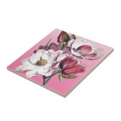 Roze Magnolia Tegeltje (Zijkant)