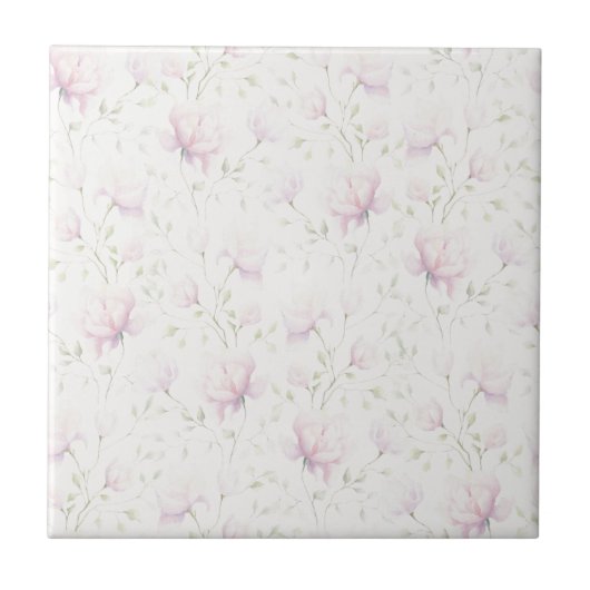 Roze Magnolia Tegeltje (Voorkant)