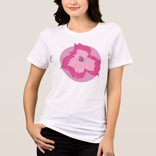 Roze magnolia Tri-Blend shirt (Voorkant)