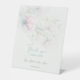Roze Magnolia Trouwkaarten & Geschenken Reclamebord Met Voetstuk
