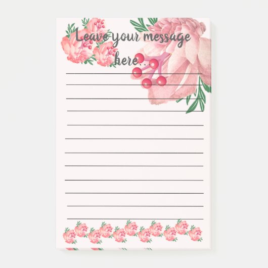 Roze Magnolia Verlaat je bericht na het bericht Post-it® Notes (Voorkant)