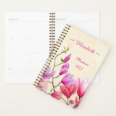 Roze Magnolia Waterverf aanpassen / personaliseren Planner (Display)
