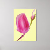 Roze Magnolia waterverf florale kunst grote bloem Canvas Afdruk (Voorkant)