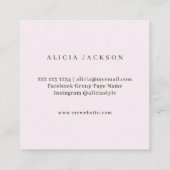 Roze magnolia waterverf moderne bruiloft planner vierkante visitekaartje (Achterkant)