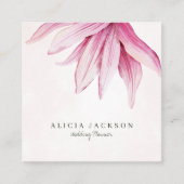 Roze magnolia waterverf moderne bruiloft planner vierkante visitekaartje (Voorkant)