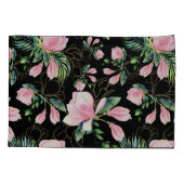 Roze Magnolia Waterverf Patroon Kussensloop (Achterkant-Links)