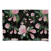 Roze Magnolia Waterverf Patroon Kussensloop (Voorkant-Links)