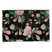 Roze Magnolia Waterverf Patroon Kussensloop (Voorkant-Rechts)