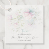 Roze Magnolia Wedding Bedankjes Labels (Voorkant)