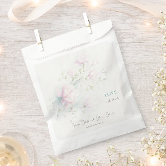 Roze Magnolia Wedding Bedankzakje (Geknipt)