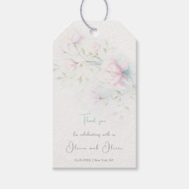 Roze Magnolia Wedding Cadeaulabel