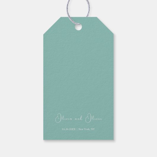 Roze Magnolia Wedding Cadeaulabel (Achterkant)