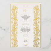 Roze Magnolia Wedding Menu Kaart (Voorkant)