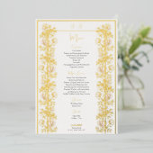 Roze Magnolia Wedding Menu Kaart (Staand Voorkant)
