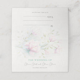 Roze Magnolia Wedding Place Card Plaatskaartje