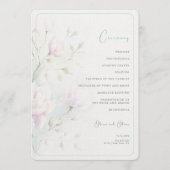 Roze Magnolia Wedding Programmakaart (Voorkant)