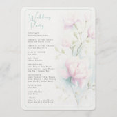 Roze Magnolia Wedding Programmakaart (Achterkant)