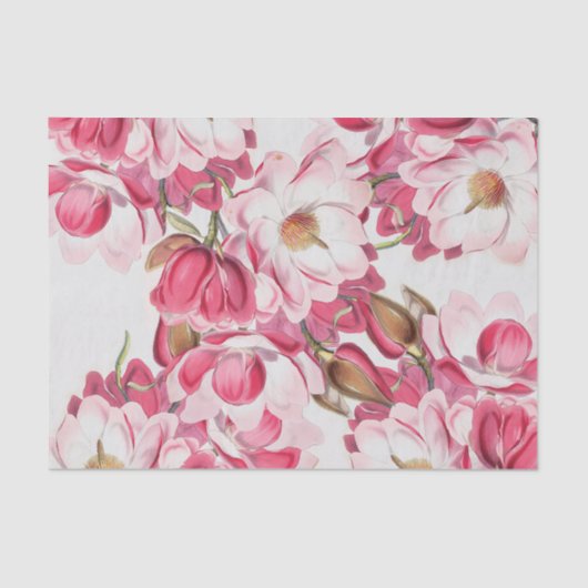 Roze Magnolia Weefselpapier Tissuepapier (Voorkant)
