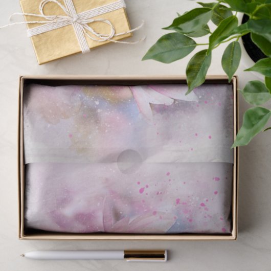 Roze Magnolias Amid a Shimmering Background Tissuepapier (Geschenk)