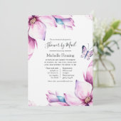 Roze Magnolias Baby of Vrijgezellenfeest per post Kaart (Staand voorkant)