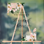 Roze Magnolia's Bloemrijke Bruiloft Feestelijke We Acryl Bord (Neutraal)