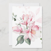 Roze Magnolia's bruiloft uitnodiging (Achterkant)