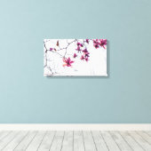 Roze magnolias canvas afdruk (Insitu (Houten vloer))