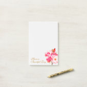 Roze Magnolias Floral Blocnote Post-it® Notes (Op bureau)