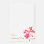  Roze Magnolias Floral Blocnote Post-it® Notes (Voorkant)