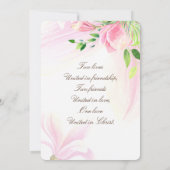 Roze Magnolias Floral PHOTO Inspirerend huwelijk Save The Date (Achterkant)