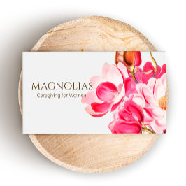  Roze Magnolias Floral Visitekaartje