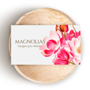  Roze Magnolias Floral Visitekaartje