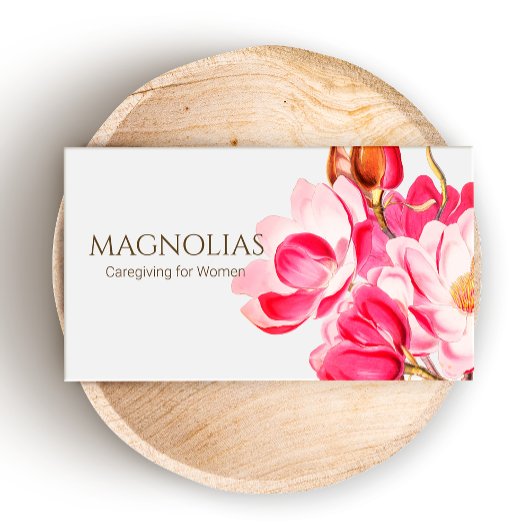  Roze Magnolias Floral Visitekaartje