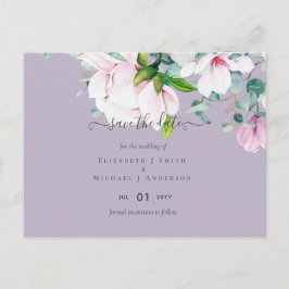 Roze Magnolia's Lavendel Eucalyptus Bewaar Data Briefkaart