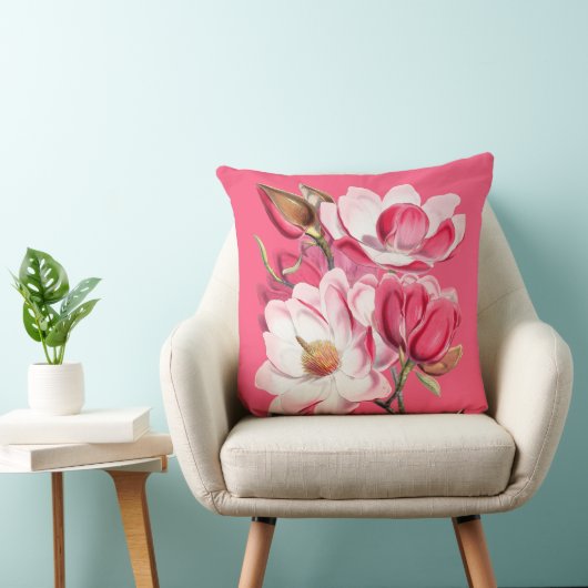 Roze Magnolias Pillow Kussen (Stoel)