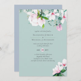 Roze Magnolias Sage Eucalyptus Dusty Blue Wedding