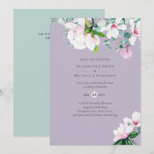 Roze Magnolias Sage Eucalyptus Lavender Weddenscha (Voorkant / Achterkant)